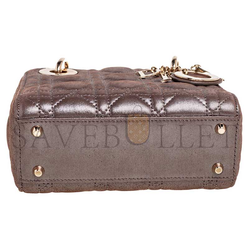 D*or metallic bronze cannage leather mini chain lady (17*15*7cm)